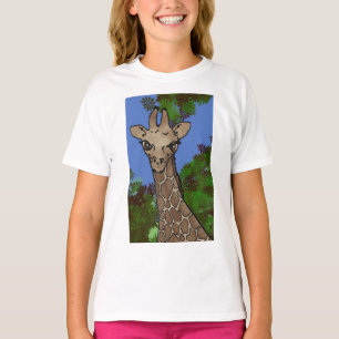 Camiseta t-shirt curto II do girafa da luva