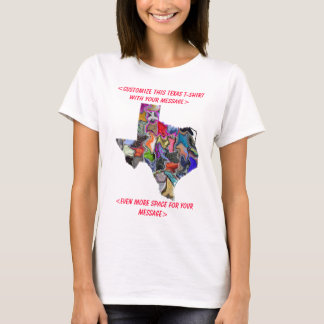 Camiseta T-shirt customizável colorido de Texas -