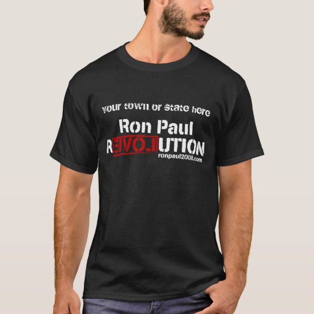 Camiseta T-shirt customizável da revolução de Ron Paul (Frente)