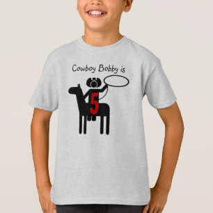 Camiseta T-shirt customizável do aniversário do vaqueiro