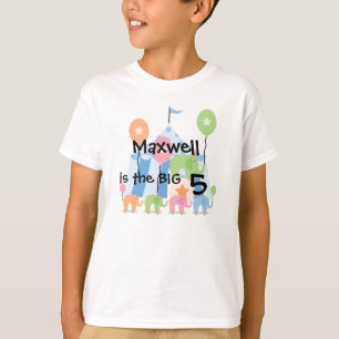 Camiseta T-shirt customizável do aniversário dos elefante