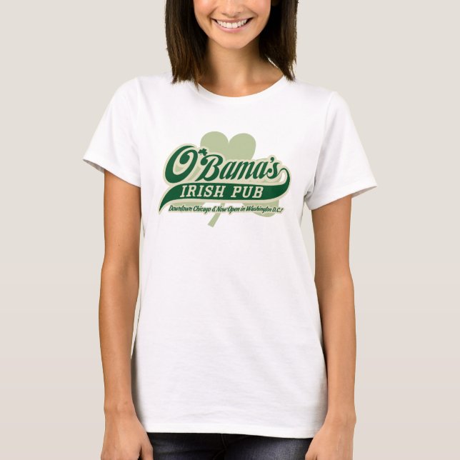 Camiseta T-shirt customizável do bar irlandês de Obama (Frente)