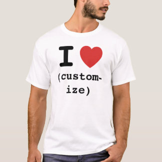 Camiseta T-shirt customizável do coração de I