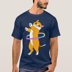 Camiseta T-Shirt Cute Dancer Hula Hooper Cat Hula Hoop