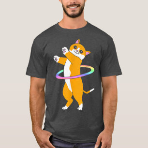 Camiseta T-Shirt Cute Dancer Hula Hooper Cat Hula Hoop