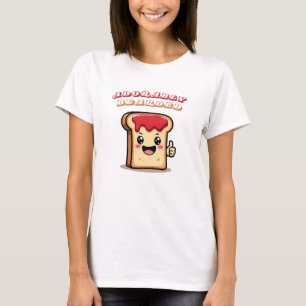 Camiseta T-Shirt Cute e Assar de Cozy com Pão de Kawaii Ado