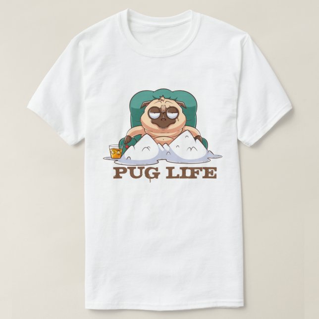 Camiseta T-Shirt Cute Fat Pug (Frente do Design)