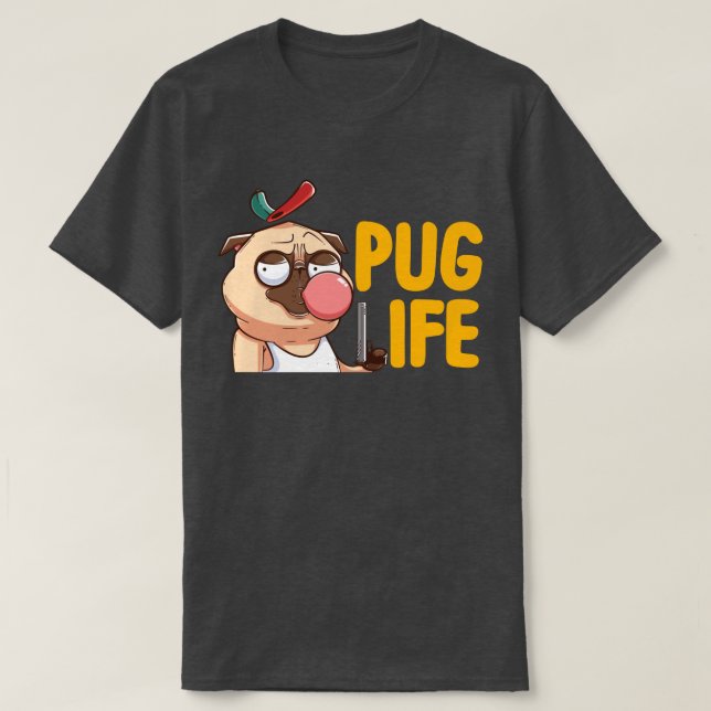 Camiseta T-Shirt Cute Fat Pug (Frente do Design)