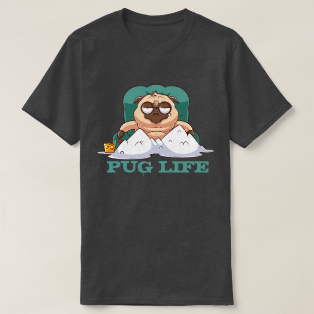 Camiseta T-Shirt Cute Fat Pug (Frente do Design)