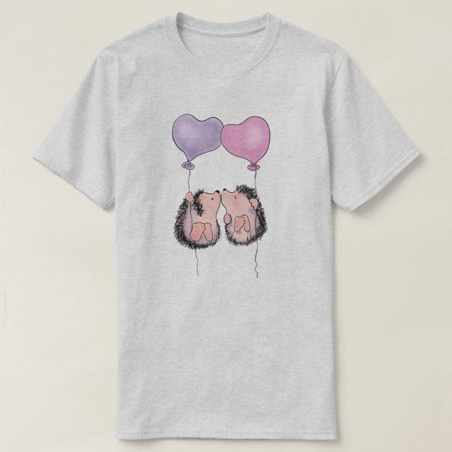 Camiseta T-Shirt Cute Hedgehogs (Frente do Design)