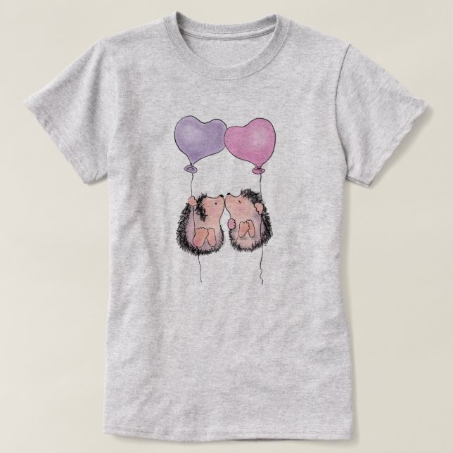 Camiseta T-Shirt Cute Hedgehogs (Frente do Design)