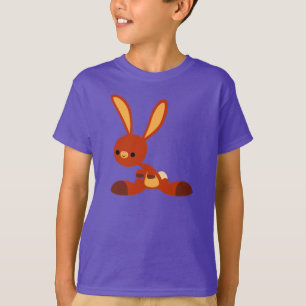 Camiseta T-Shirt Cute Interessado Cartoon Rabbit Crianças