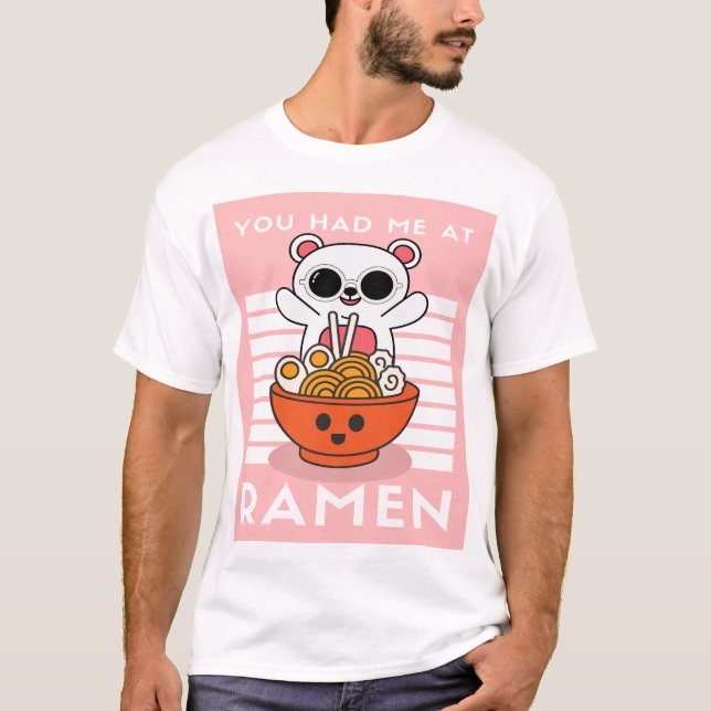 Camiseta T-Shirt Cute Kawaii Ramen (Frente)