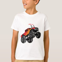 T-Shirt Cute Red Black Monster Kids