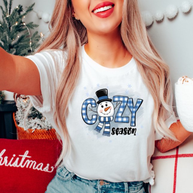 Camiseta T-Shirt Cute Snowman Season (Criador carregado)