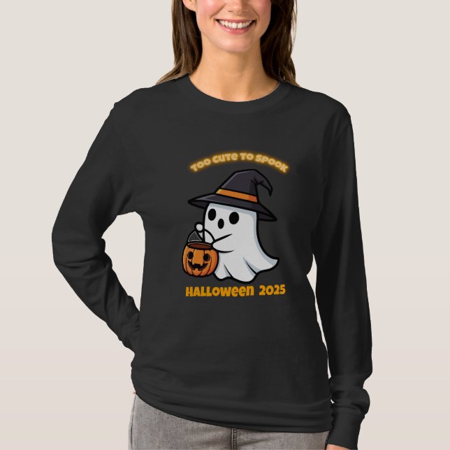 Camiseta T-Shirt Cute Spook | Minimalist Kawaii Ghost Hallo (Frente)