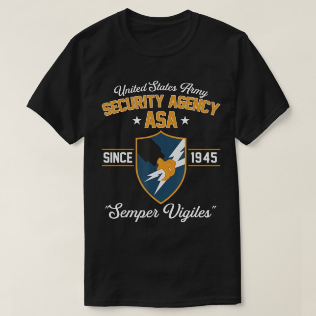 Camiseta T-Shirt da Agência de Segurança do Exército (Frente do Design)