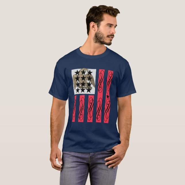 Camiseta T-Shirt da Águia Regal de 13 Estrelas (Frente Completa)