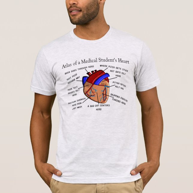 Camiseta T-shirt da anatomia do coração da estudante de (Frente)