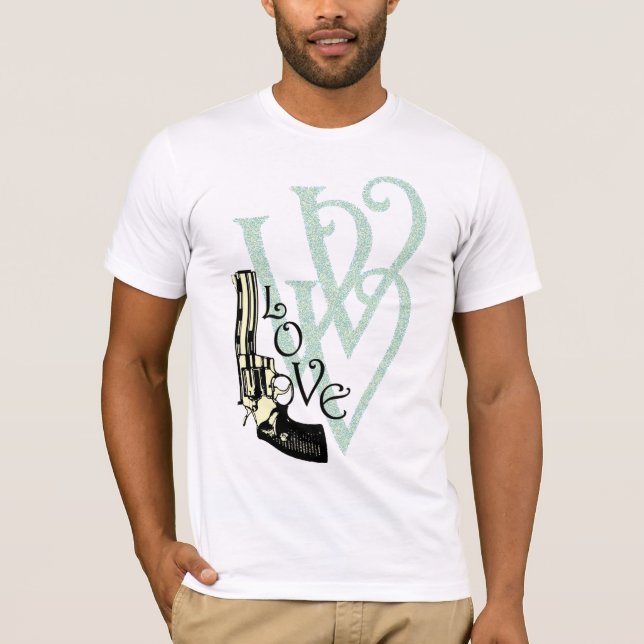 Camiseta T-shirt da arma do amor (Frente)