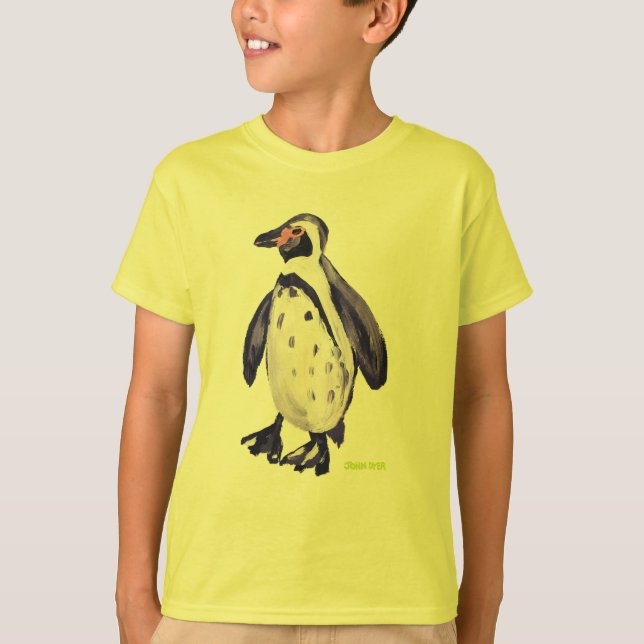 Camiseta T-shirt da arte: Amarelo do pinguim (Frente)