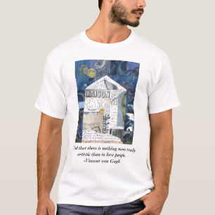 Camiseta T-shirt da arte da colagem do amor de Van Gogh