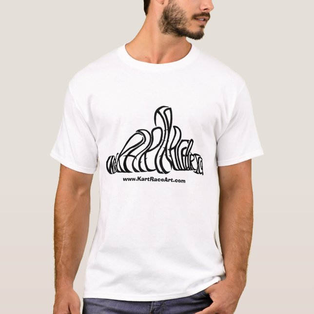 Camiseta T-shirt da arte da raça de Kart (Frente)