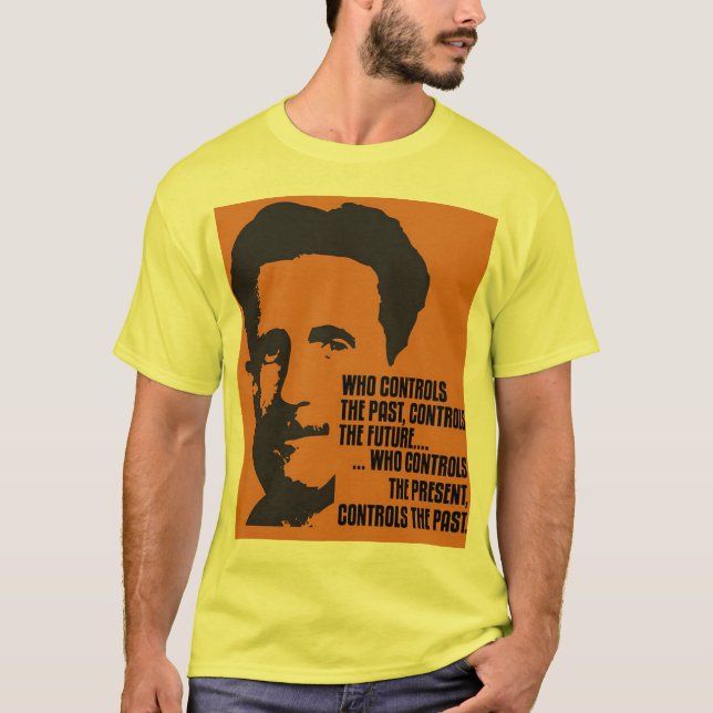 Camiseta T-shirt da arte de George Orwell (Frente)