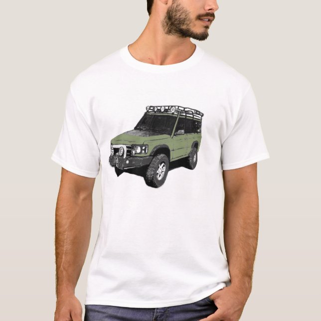 Camiseta T-shirt da arte do caminhão de Land Rover (Frente)