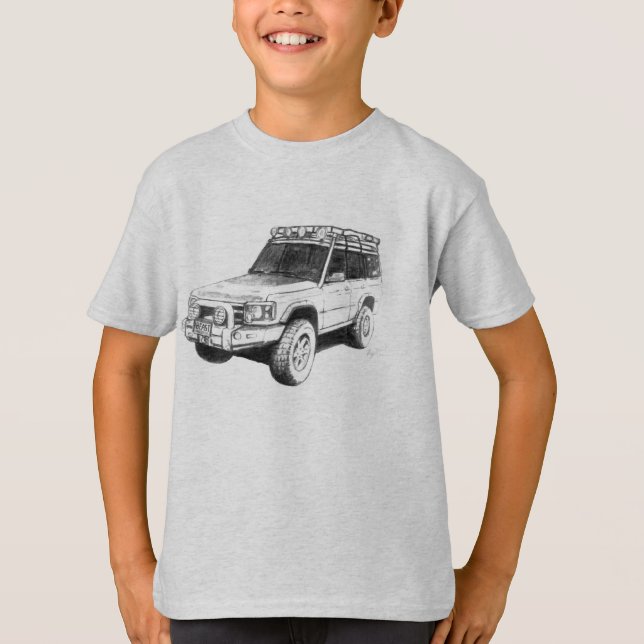 Camiseta T-shirt da arte do caminhão de Land Rover (Frente)