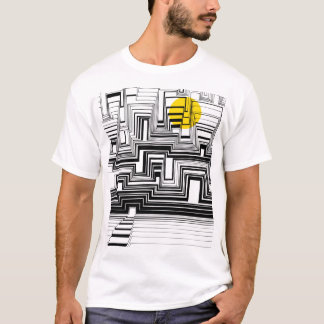 Camiseta T-shirt da arte do Doodle da cidade do luar