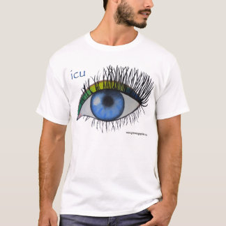 Camiseta T-shirt da arte do espírito de "ICU"