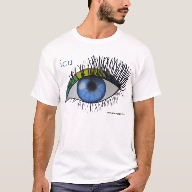Camiseta T-shirt da arte do espírito de "ICU" (Frente)