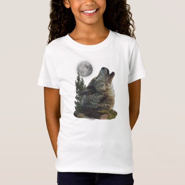 Camiseta T-shirt da arte do lobo (Frente)