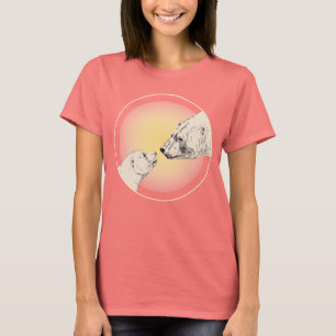 Camiseta T-shirt da arte do urso das mulheres orgânicas da