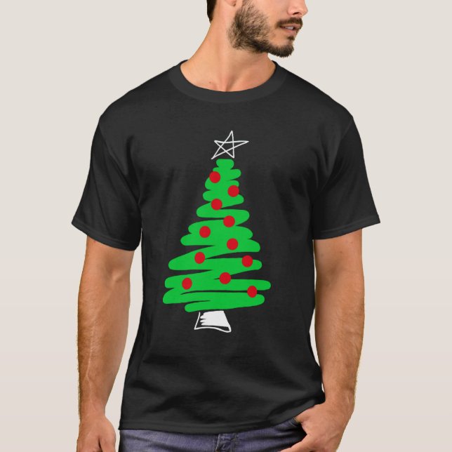 Camiseta T-shirt da árvore de Natal (Frente)