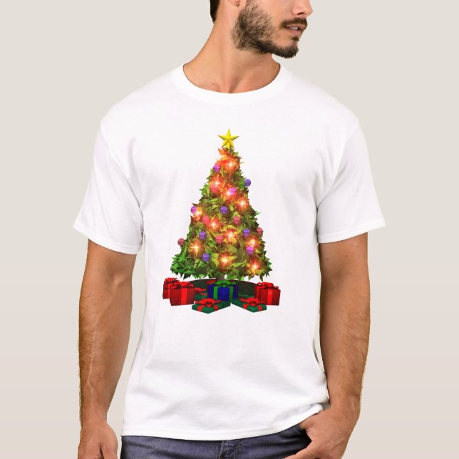 Camiseta T-shirt da árvore de Natal (Frente)