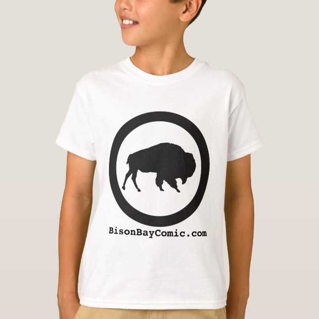 Camiseta T-shirt da baía do bisonte dos miúdos, branco (Frente)