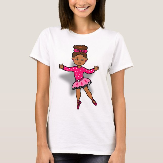 Camiseta T-shirt da bailarina do afro-americano (Frente)