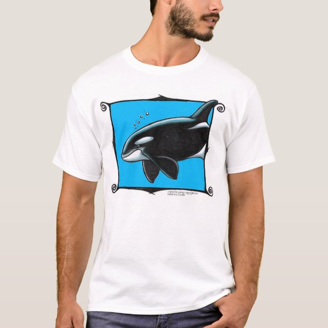 Camiseta T-shirt da baleia da orca/assassino (Frente)