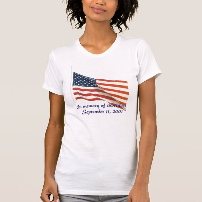 Camiseta t-shirt da bandeira americana das mulheres (Frente)