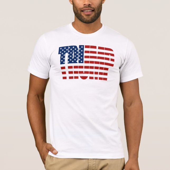Camiseta T-shirt da bandeira americana do TRUNFO (Frente)
