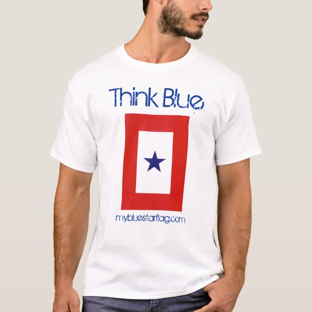 Camiseta T-shirt da bandeira da estrela azul (Frente)