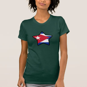 Camiseta T-shirt da bandeira da estrela de Cuba