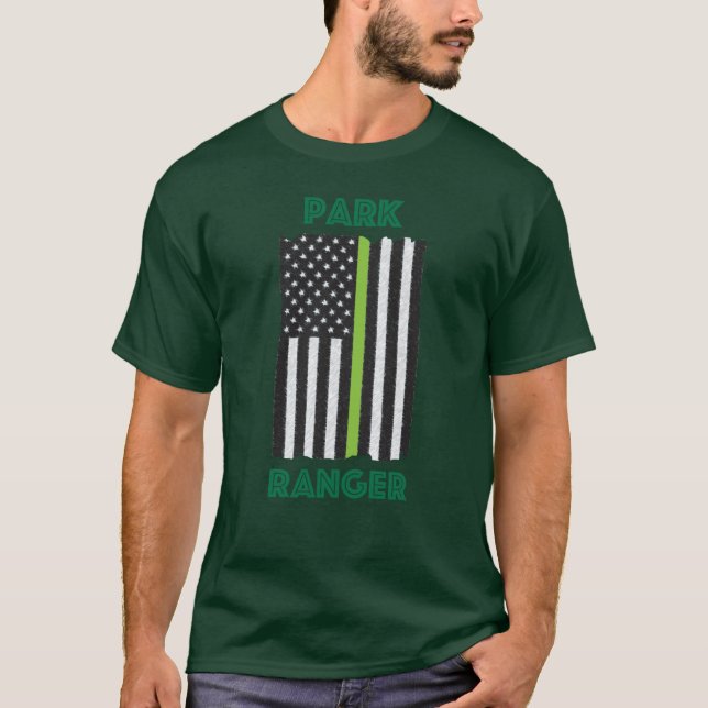 Camiseta T-shirt da bandeira da guarda florestal de parque (Frente)