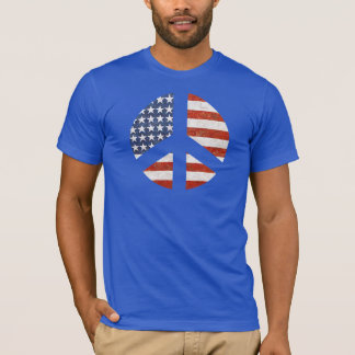 Camiseta T-shirt da bandeira da paz - sinal de paz da