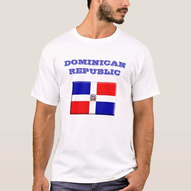 Camiseta T-shirt da bandeira da República Dominicana (Frente)