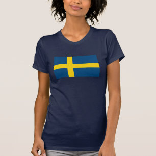 Camiseta T-shirt da bandeira da suecia