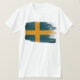 Camiseta T-shirt da bandeira da suecia (Frente do Design)