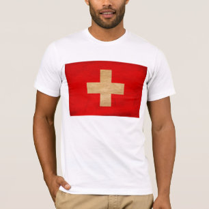 Camiseta T-shirt da bandeira da suiça